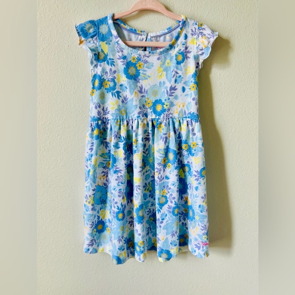 RuffleButts Girls Pristine Blooms Flutter Knit Dress - Picture 7 of 9